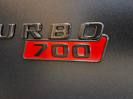 BRABUS BLACK/RED 700 SIDE LOGO BADGE BLACK BORDER
