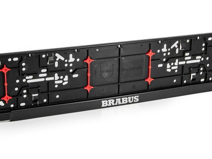 Black and red keyboard with 'BRABUS' branding on a white background