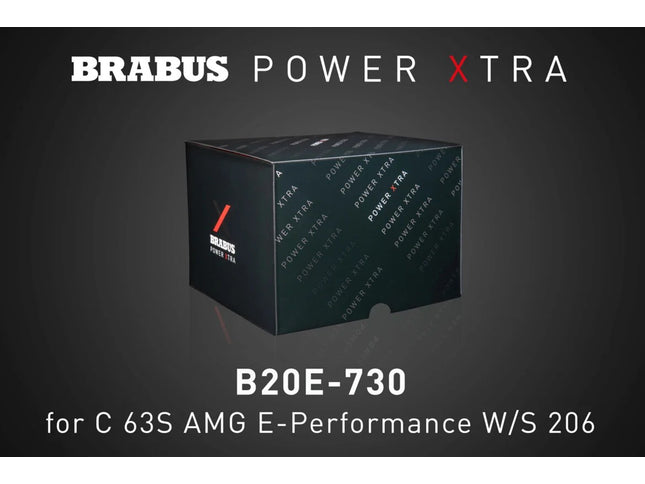 Brabus Power Xtra packaging box on a dark background