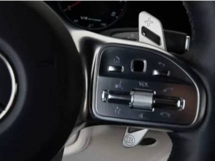 Car interior with gear shift and control panel