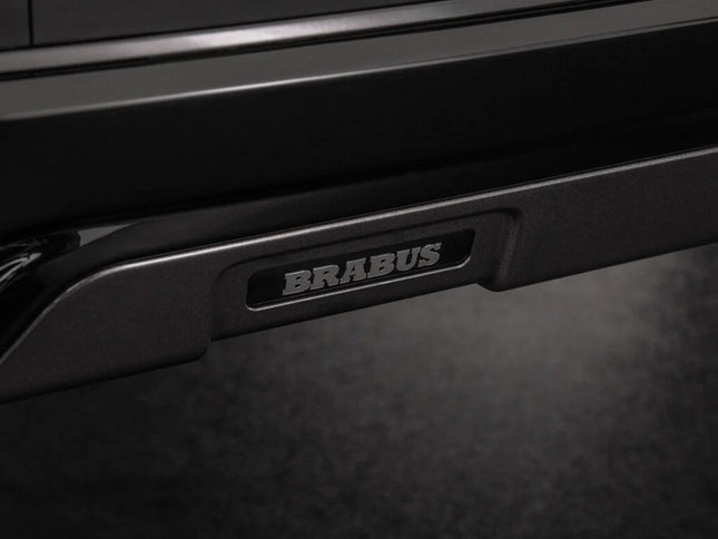 Brabus logo on a black vehicle component