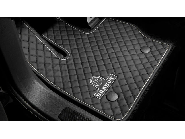 LEATHER FLOOR MATS BLACK-GREY QUILTED FOR W 465 – G 450 - G 500