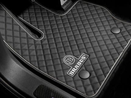 LEATHER FLOOR MATS BLACK-GREY QUILTED FOR W 463A – AMG G 63
