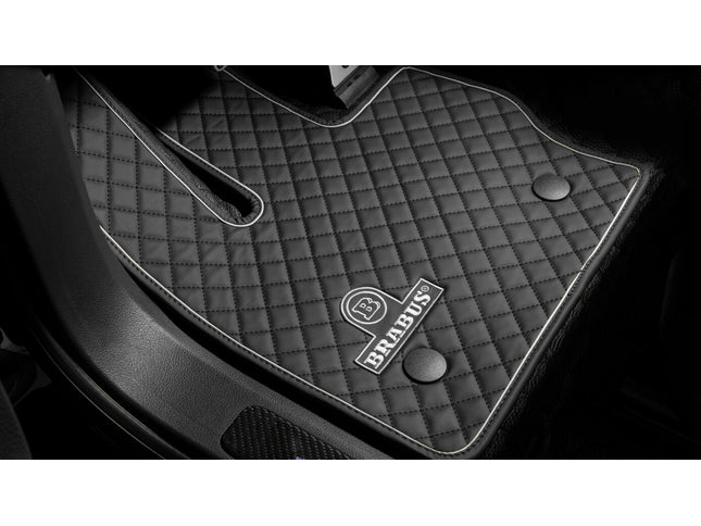 LEATHER FLOOR MATS BLACK-GREY QUILTED FOR W 463A – AMG G 63