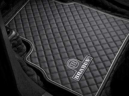 LEATHER FLOOR MATS BLACK-GREY QUILTED FOR  W 463A – G 350 - G 500