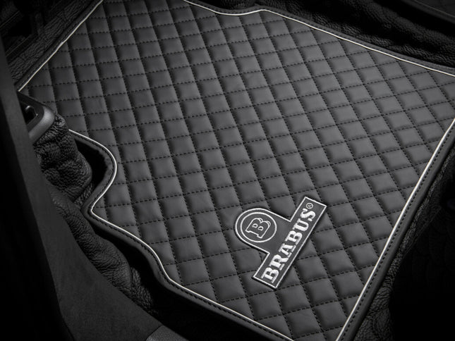 LEATHER FLOOR MATS BLACK-GREY QUILTED FOR  W 463A – G 350 - G 500