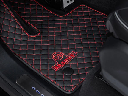 LEATHER FLOOR MATS BLACK-RED QUILTED FOR W 465 – AMG G 63