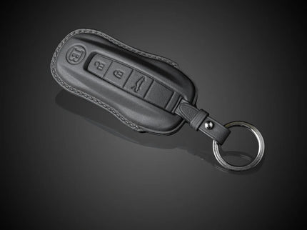 LEATHER KEY FOB BLACK FOR PORSCHE 911 TURBO
