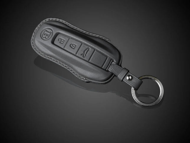 LEATHER KEY FOB BLACK FOR PORSCHE 911 TURBO