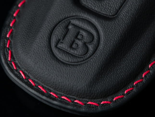 LEATHER KEY COVER BLACK-RED FOR PORSCHE 911 TURBO