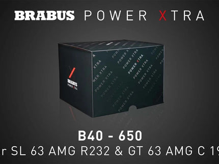 Brabus Power Xtra packaging box on a dark background