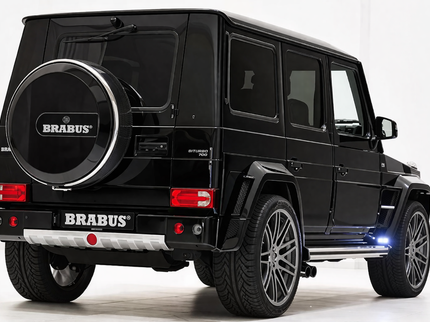 Black Brabus SUV on a white background