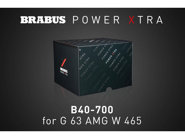 Brabus Power Xtra packaging box on a dark background